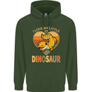 I Love My Little Dragon Bearded Dragon Childrens Kids Hoodie Forest Green