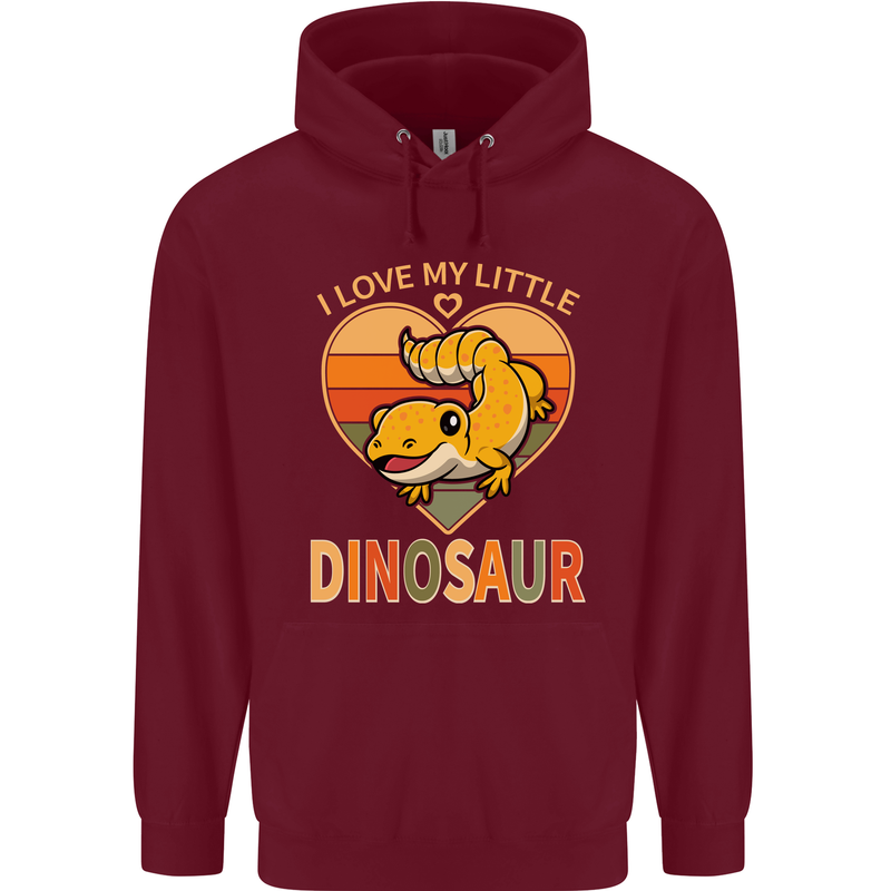 I Love My Little Dragon Bearded Dragon Childrens Kids Hoodie Maroon