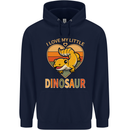 I Love My Little Dragon Bearded Dragon Childrens Kids Hoodie Navy Blue