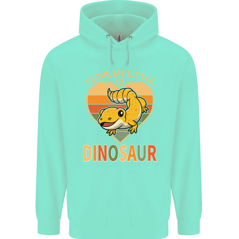 I Love My Little Dragon Bearded Dragon Childrens Kids Hoodie Peppermint
