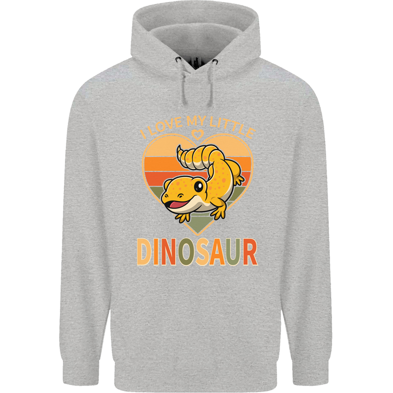 I Love My Little Dragon Bearded Dragon Childrens Kids Hoodie Sports Grey
