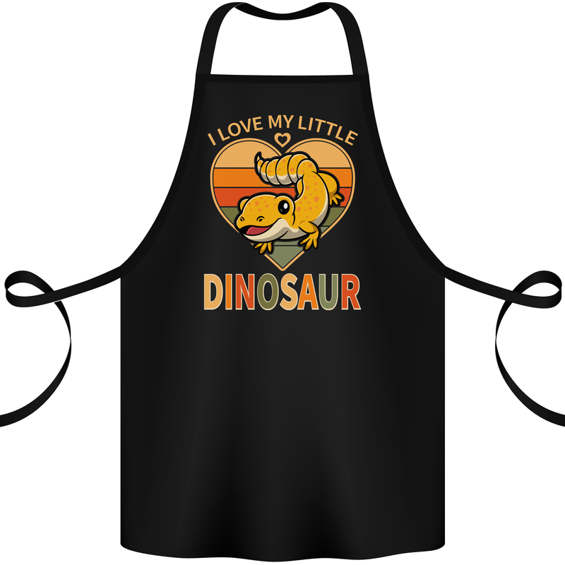 I Love My Little Dragon Bearded Dragon Cotton Apron 100% Organic Black