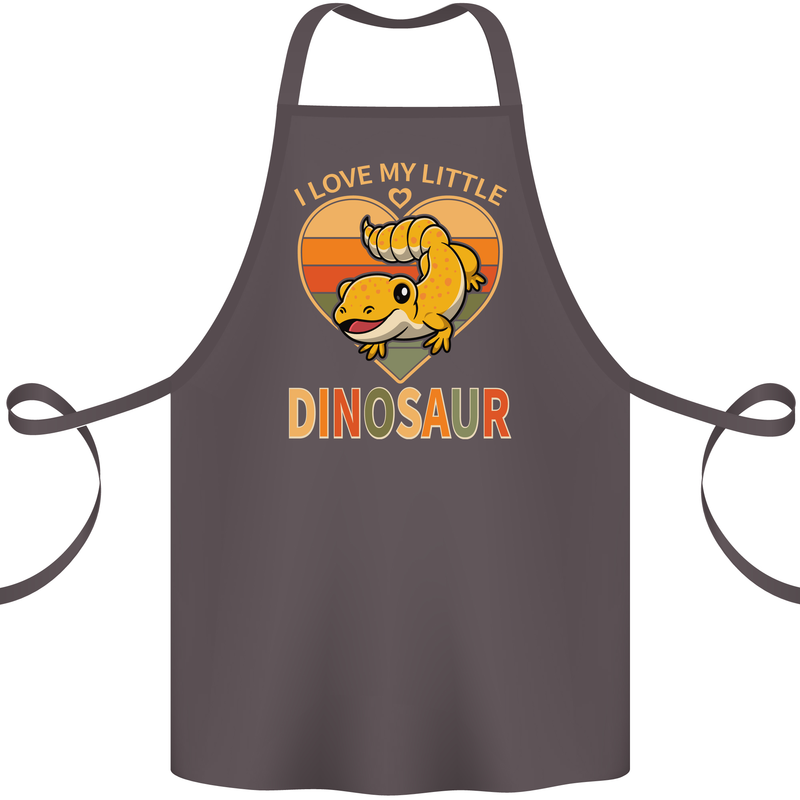 I Love My Little Dragon Bearded Dragon Cotton Apron 100% Organic Dark Grey