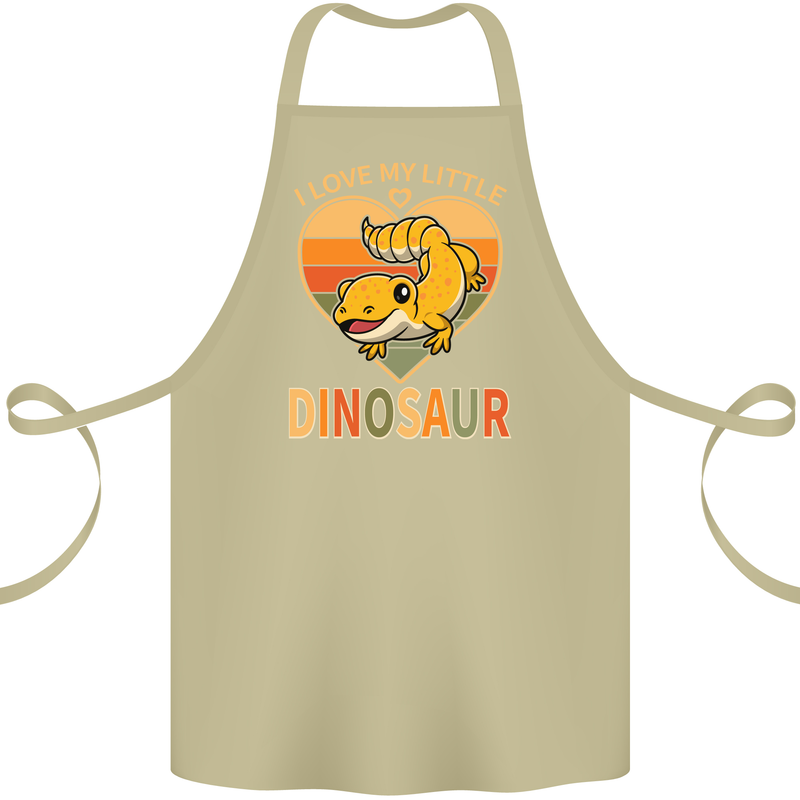 I Love My Little Dragon Bearded Dragon Cotton Apron 100% Organic Khaki