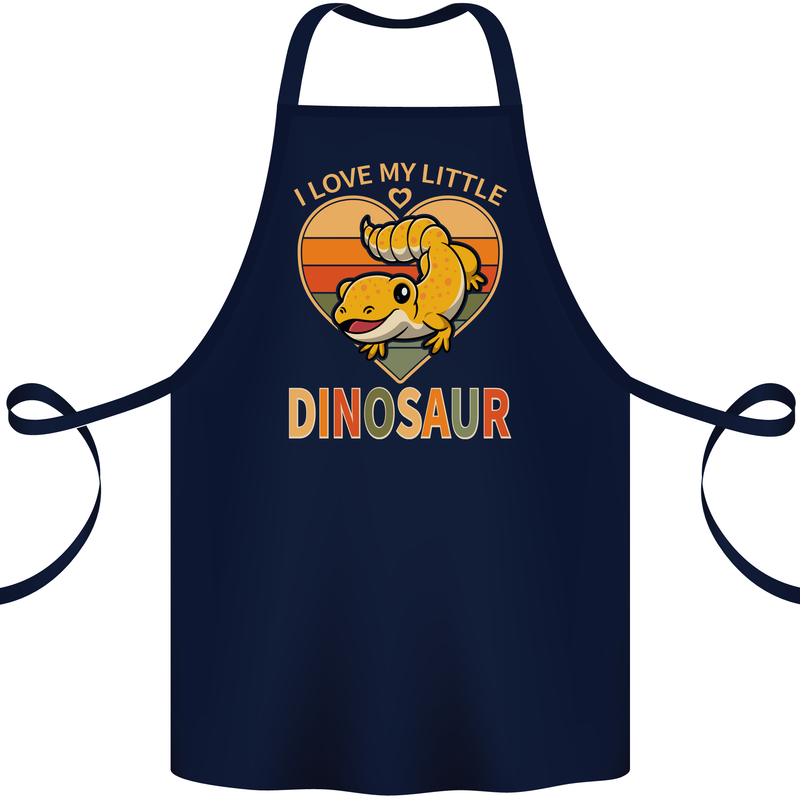 I Love My Little Dragon Bearded Dragon Cotton Apron 100% Organic Navy Blue