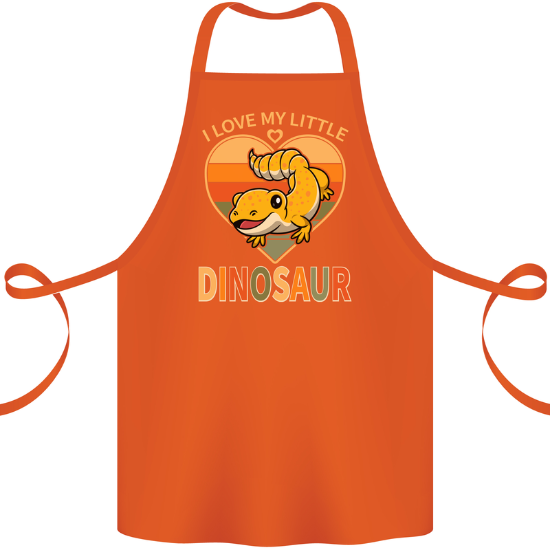 I Love My Little Dragon Bearded Dragon Cotton Apron 100% Organic Orange