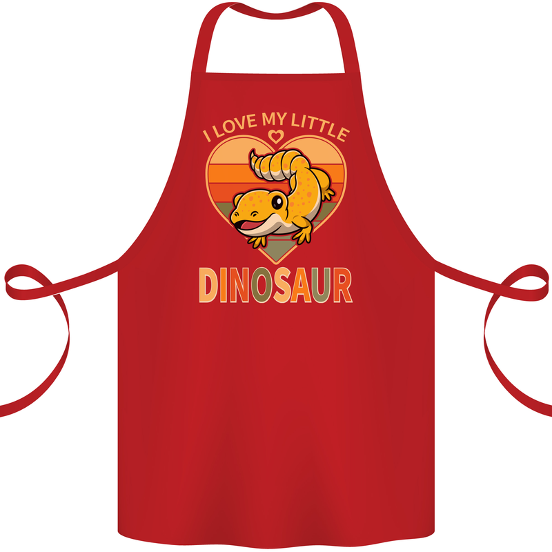 I Love My Little Dragon Bearded Dragon Cotton Apron 100% Organic Red