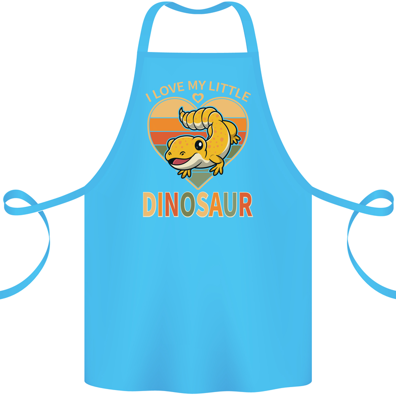 I Love My Little Dragon Bearded Dragon Cotton Apron 100% Organic Turquoise