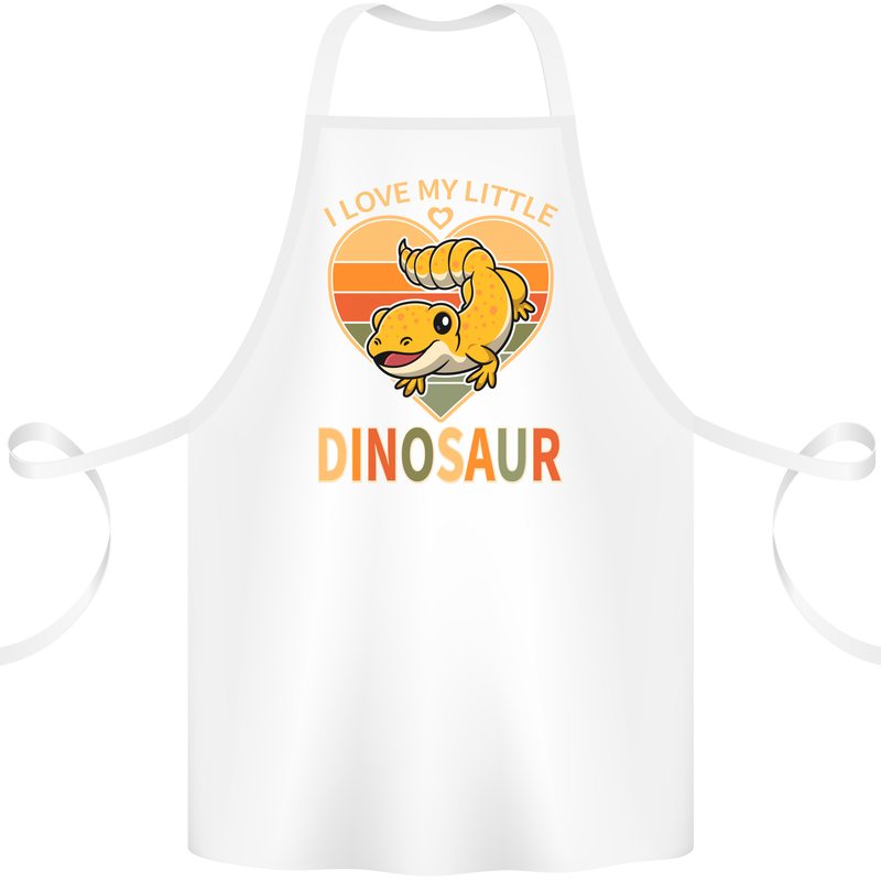 I Love My Little Dragon Bearded Dragon Cotton Apron 100% Organic White