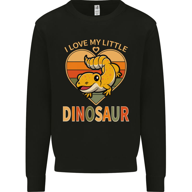 I Love My Little Dragon Bearded Dragon Kids Sweatshirt Jumper Black