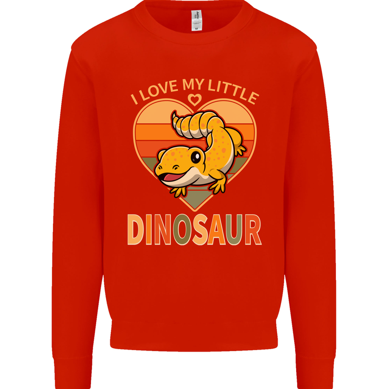 I Love My Little Dragon Bearded Dragon Kids Sweatshirt Jumper Bright Red