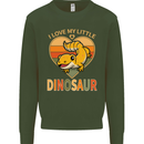 I Love My Little Dragon Bearded Dragon Kids Sweatshirt Jumper Forest Green