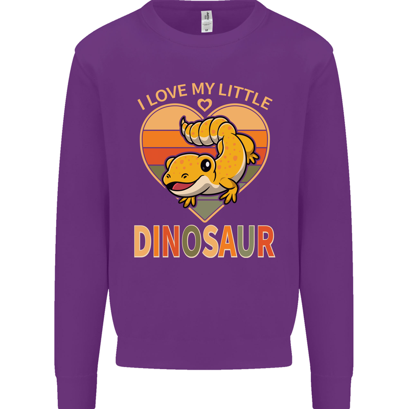 I Love My Little Dragon Bearded Dragon Kids Sweatshirt Jumper Purple
