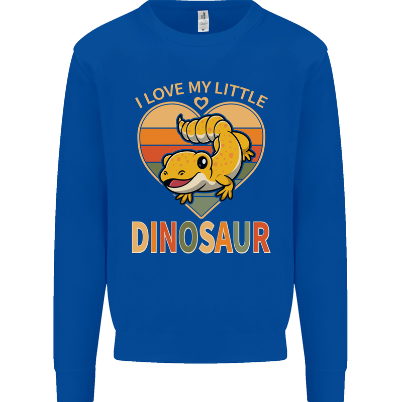 I Love My Little Dragon Bearded Dragon Kids Sweatshirt Jumper Royal Blue