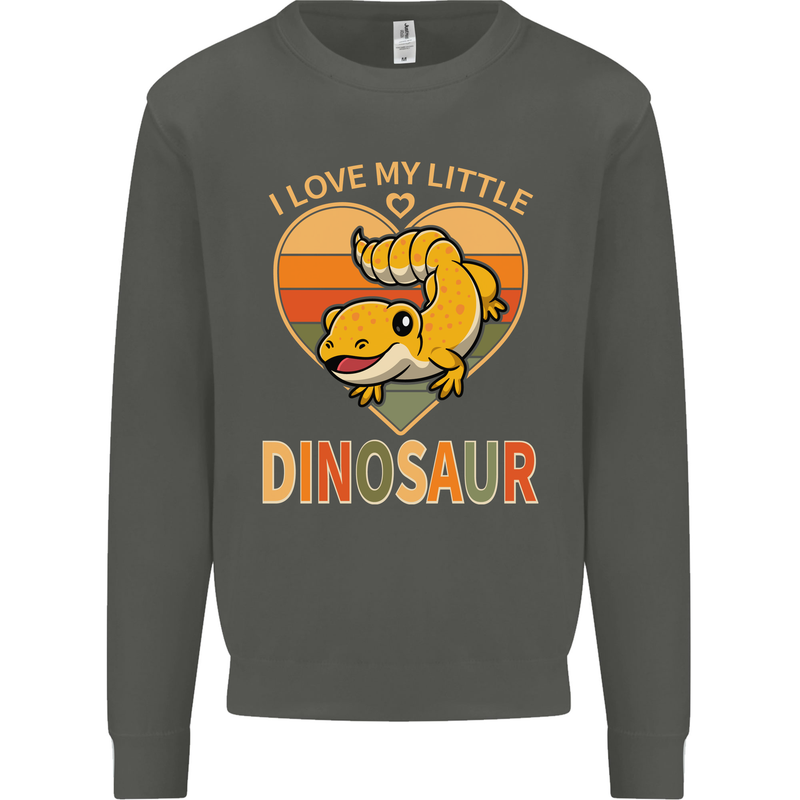 I Love My Little Dragon Bearded Dragon Kids Sweatshirt Jumper Storm Grey