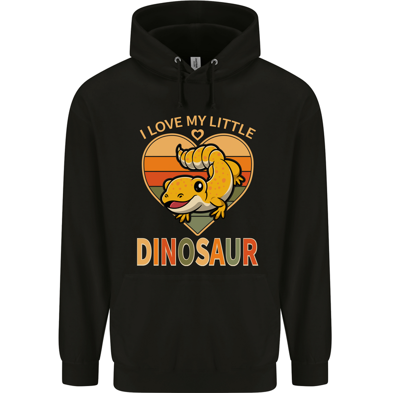 I Love My Little Dragon Bearded Dragon Mens 80% Cotton Hoodie Black