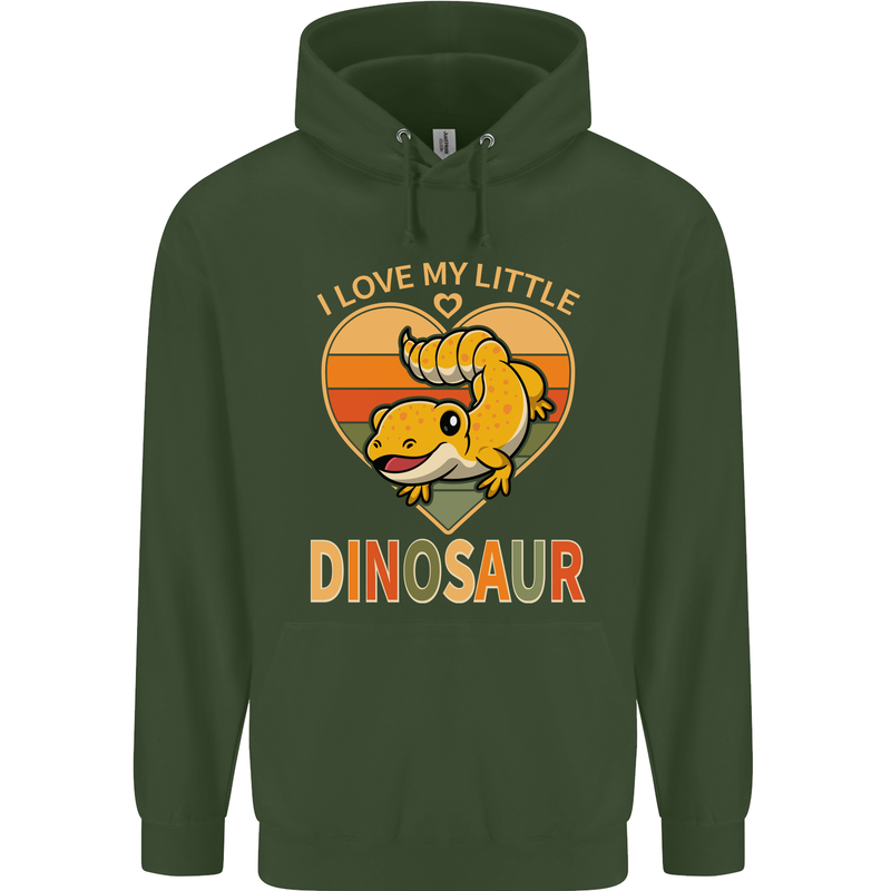 I Love My Little Dragon Bearded Dragon Mens 80% Cotton Hoodie Forest Green