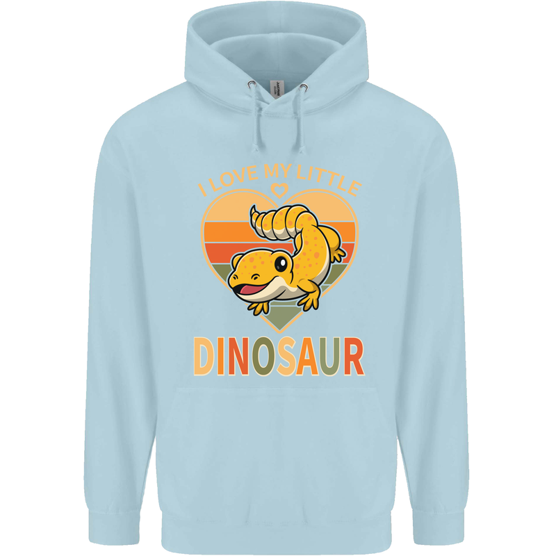 I Love My Little Dragon Bearded Dragon Mens 80% Cotton Hoodie Light Blue