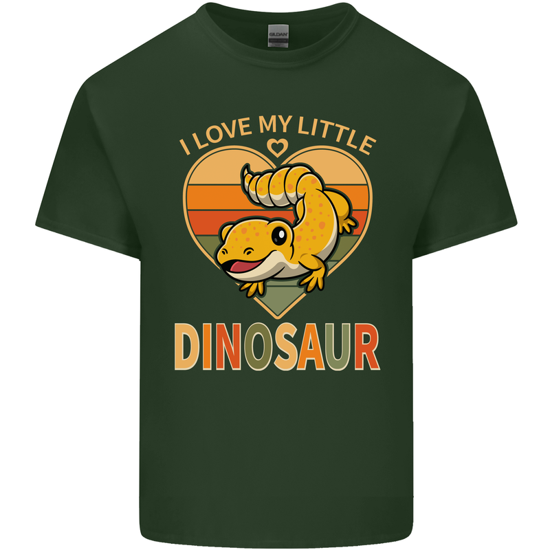 I Love My Little Dragon Bearded Dragon Mens Cotton T-Shirt Tee Top Forest Green