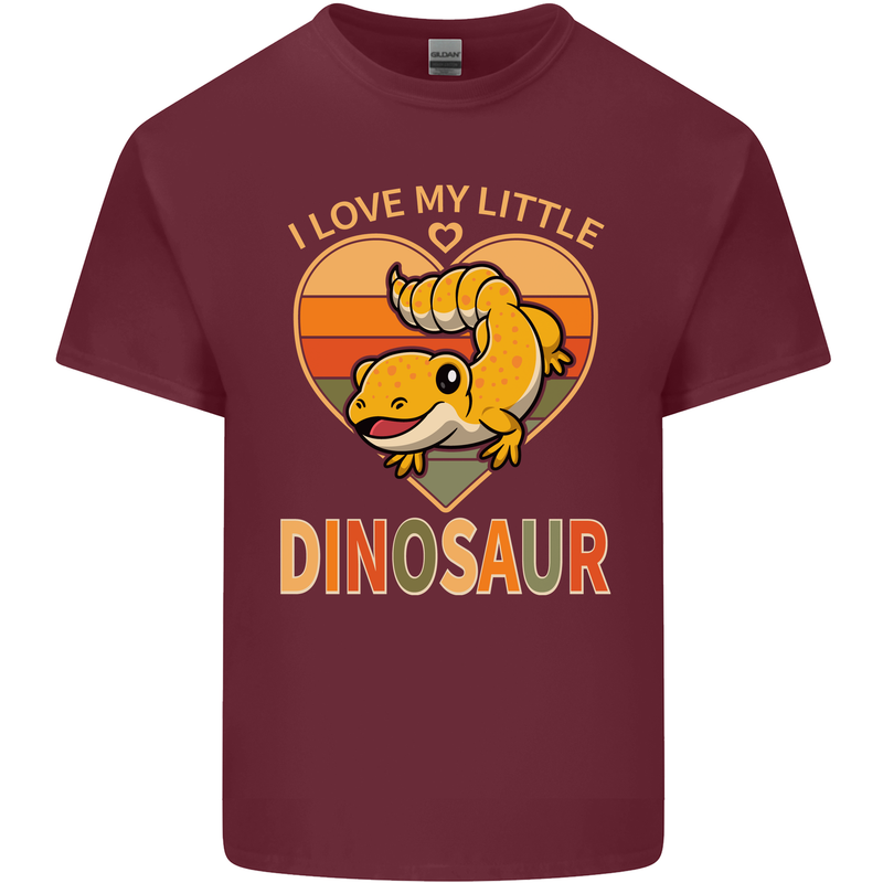 I Love My Little Dragon Bearded Dragon Mens Cotton T-Shirt Tee Top Maroon