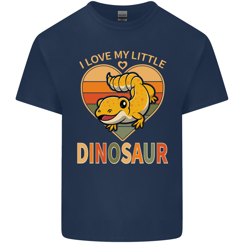 I Love My Little Dragon Bearded Dragon Mens Cotton T-Shirt Tee Top Navy Blue