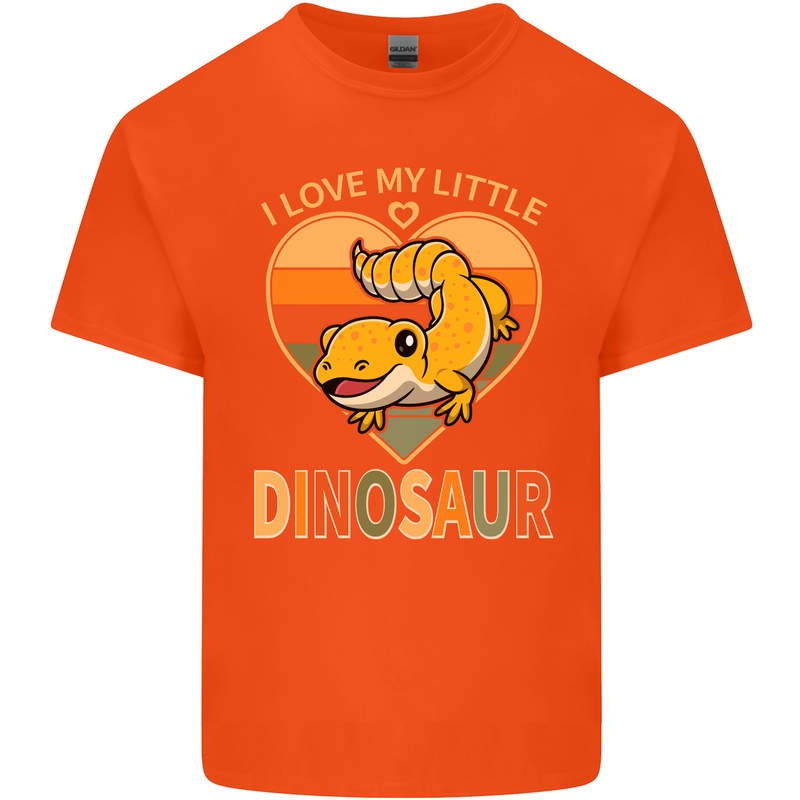 I Love My Little Dragon Bearded Dragon Mens Cotton T-Shirt Tee Top Orange