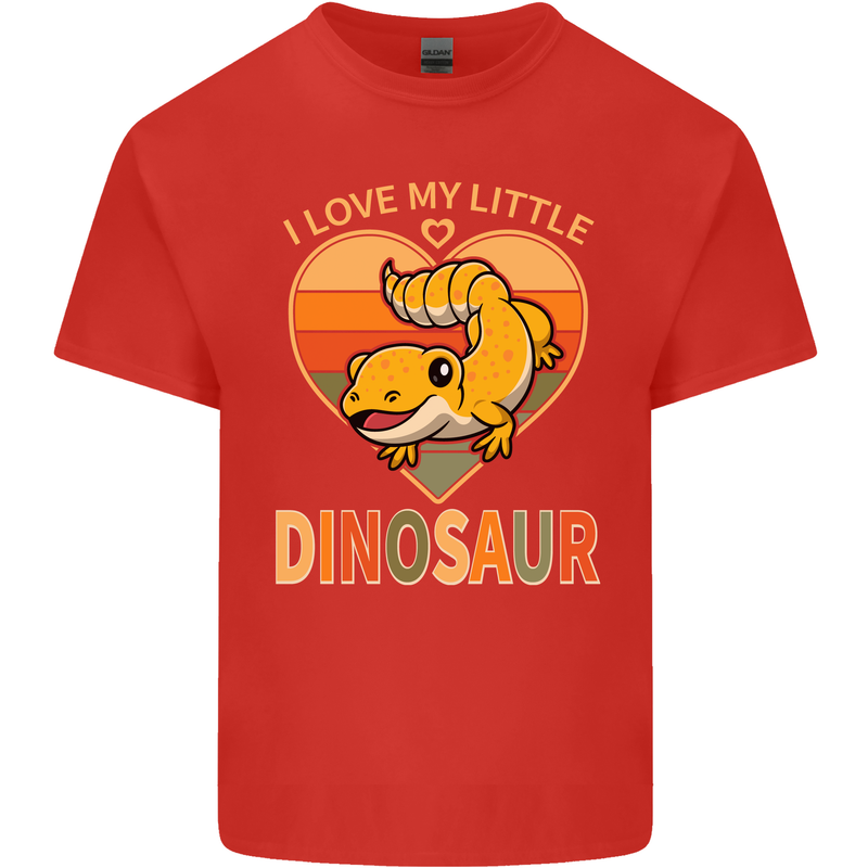 I Love My Little Dragon Bearded Dragon Mens Cotton T-Shirt Tee Top Red
