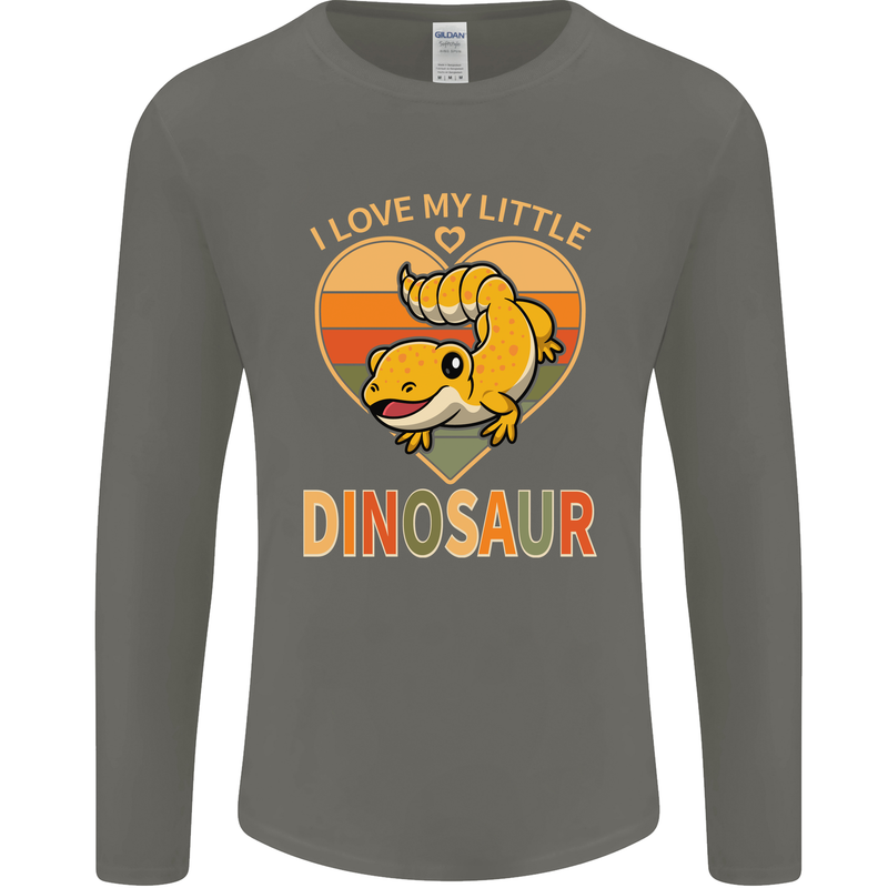 I Love My Little Dragon Bearded Dragon Mens Long Sleeve T-Shirt Charcoal