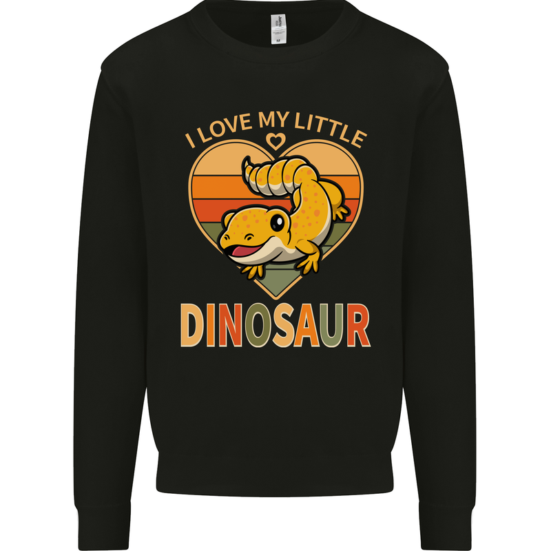 I Love My Little Dragon Bearded Dragon Mens Sweatshirt Jumper Black