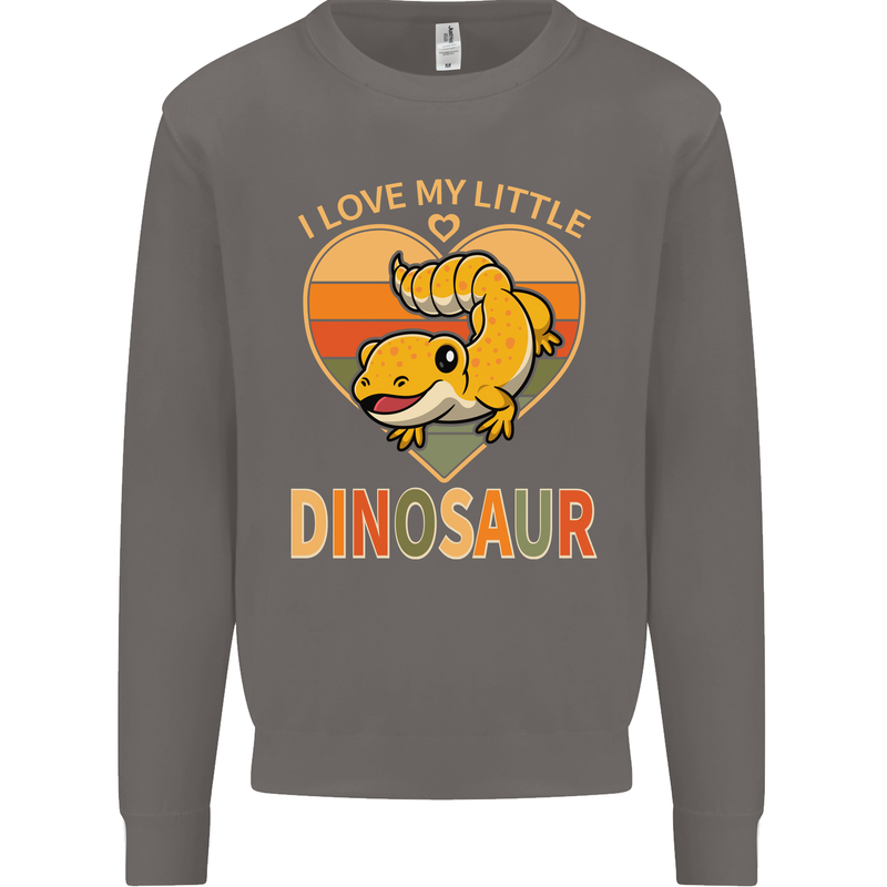 I Love My Little Dragon Bearded Dragon Mens Sweatshirt Jumper Charcoal