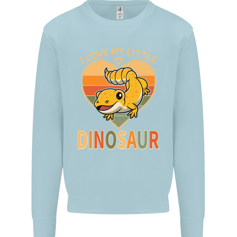 I Love My Little Dragon Bearded Dragon Mens Sweatshirt Jumper Light Blue