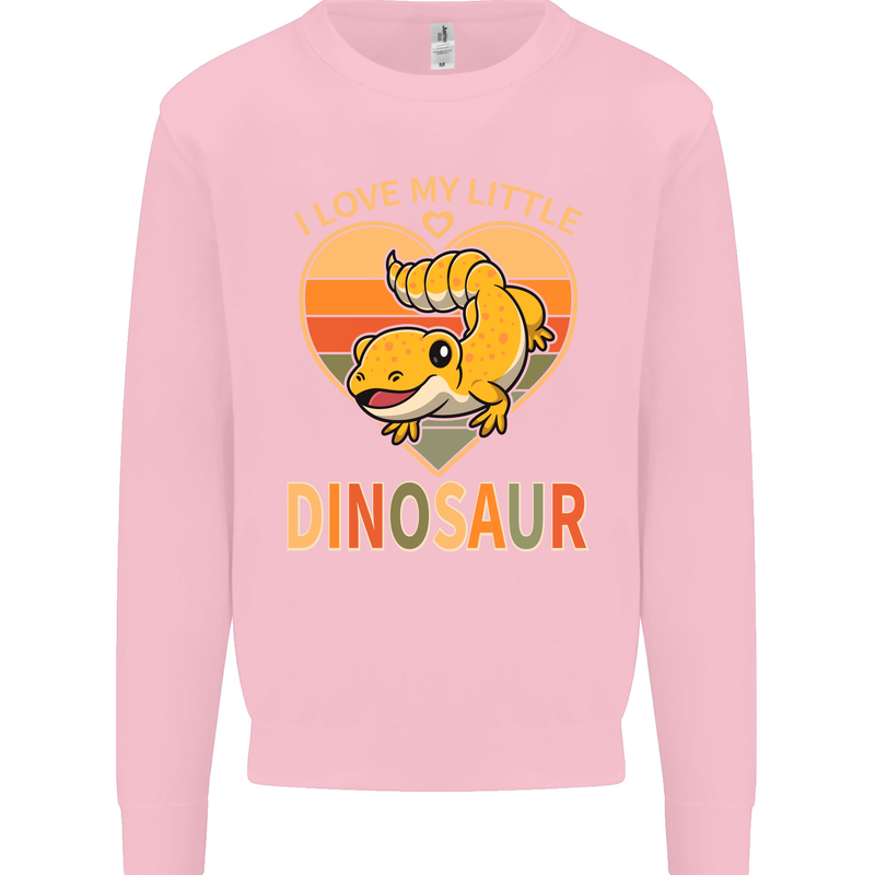 I Love My Little Dragon Bearded Dragon Mens Sweatshirt Jumper Light Pink