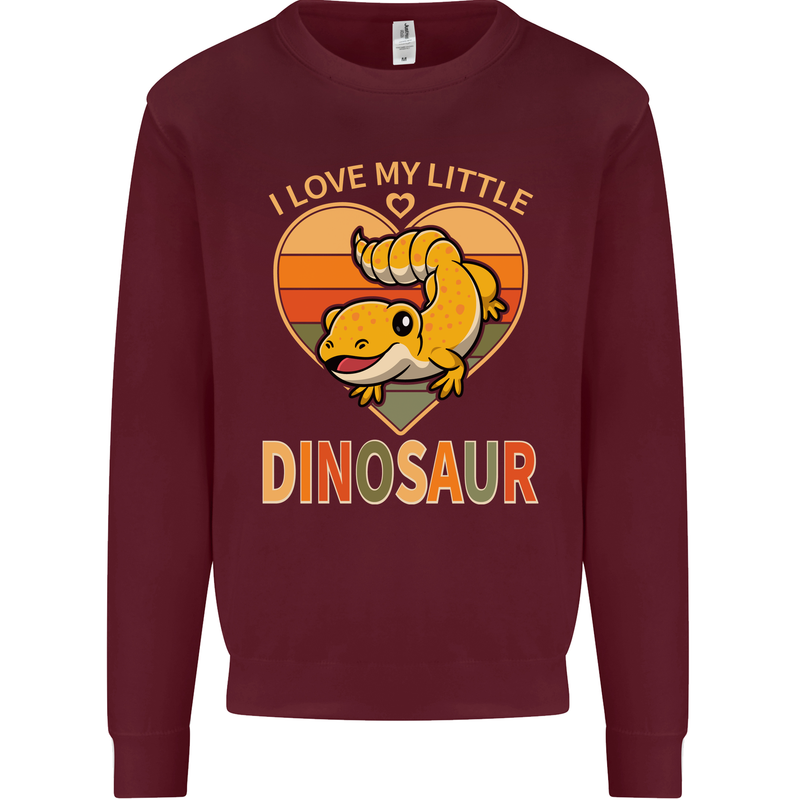 I Love My Little Dragon Bearded Dragon Mens Sweatshirt Jumper Maroon