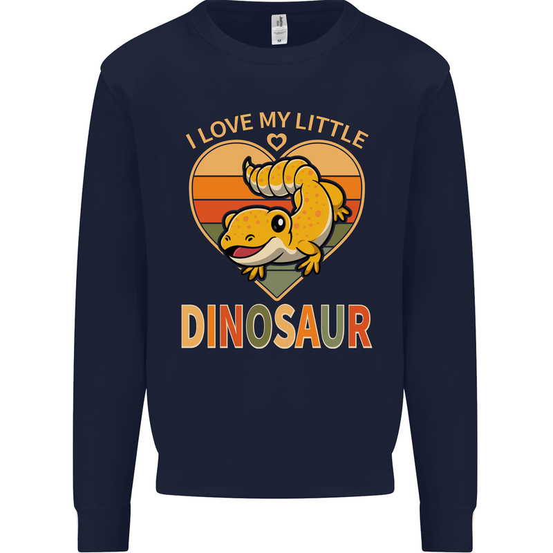 I Love My Little Dragon Bearded Dragon Mens Sweatshirt Jumper Navy Blue