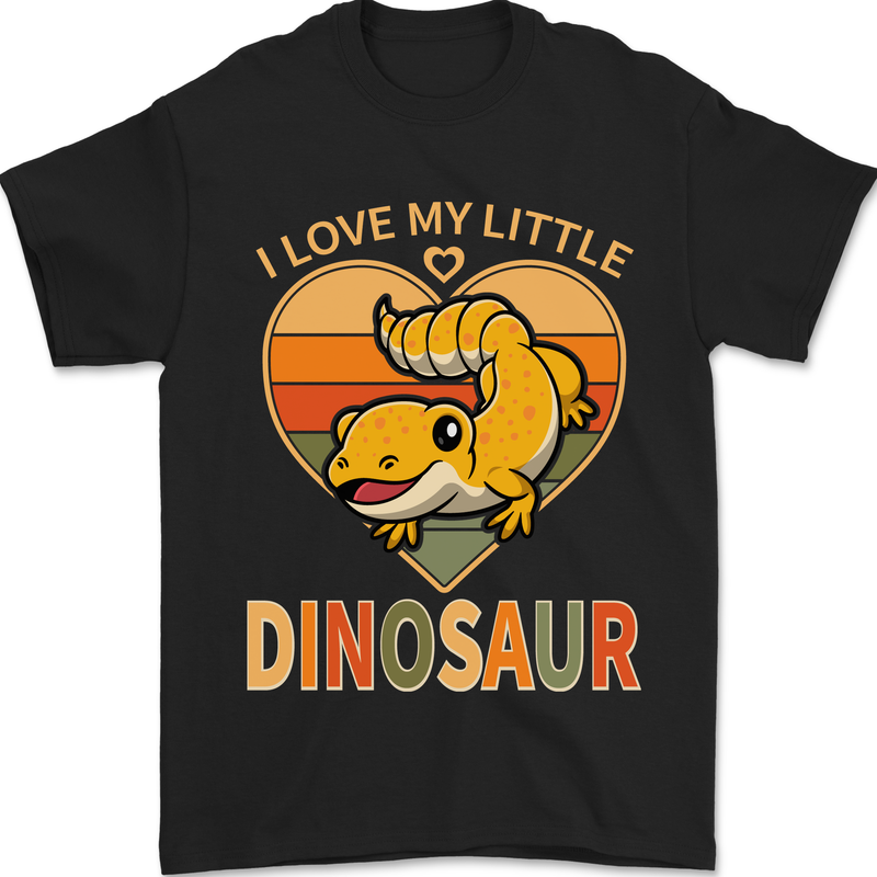 I Love My Little Dragon Bearded Dragon Mens T-Shirt 100% Cotton Black