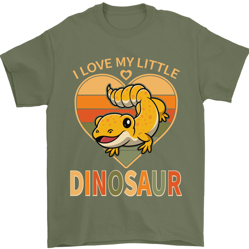 I Love My Little Dragon Bearded Dragon Mens T-Shirt 100% Cotton Military Green