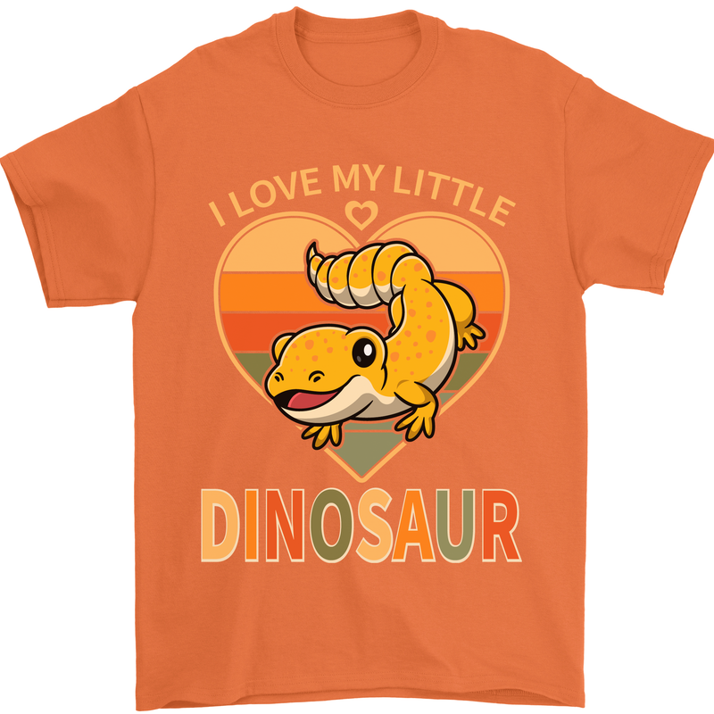 I Love My Little Dragon Bearded Dragon Mens T-Shirt 100% Cotton Orange