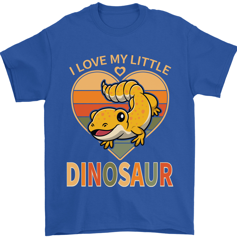 I Love My Little Dragon Bearded Dragon Mens T-Shirt 100% Cotton Royal Blue