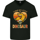 I Love My Little Dragon Bearded Dragon Mens V-Neck Cotton T-Shirt Black