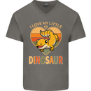 I Love My Little Dragon Bearded Dragon Mens V-Neck Cotton T-Shirt Charcoal