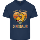 I Love My Little Dragon Bearded Dragon Mens V-Neck Cotton T-Shirt Navy Blue