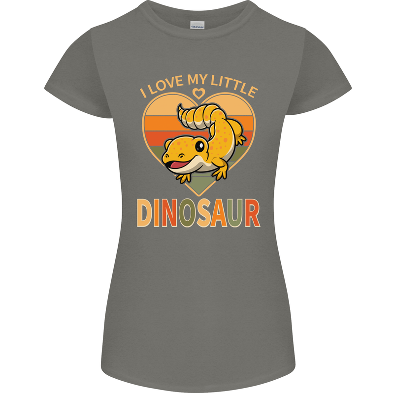 I Love My Little Dragon Bearded Dragon Womens Petite Cut T-Shirt Charcoal