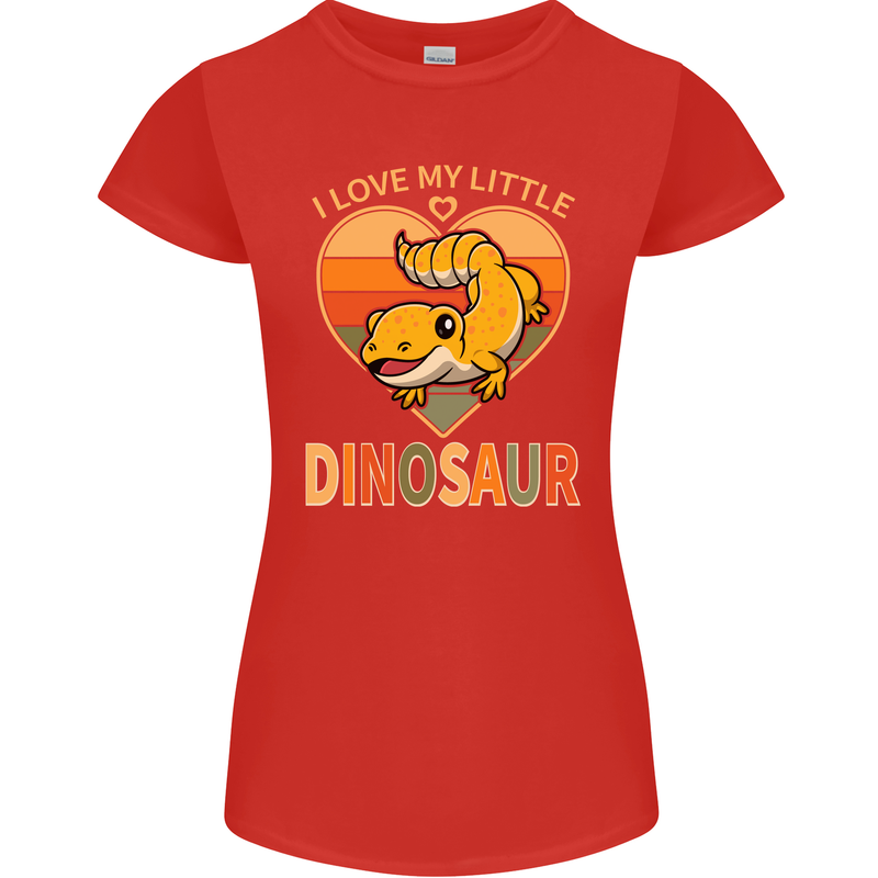 I Love My Little Dragon Bearded Dragon Womens Petite Cut T-Shirt Red