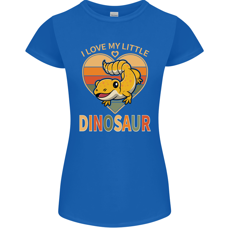 I Love My Little Dragon Bearded Dragon Womens Petite Cut T-Shirt Royal Blue