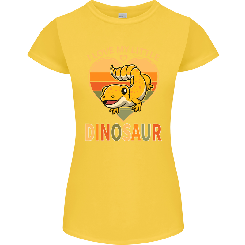 I Love My Little Dragon Bearded Dragon Womens Petite Cut T-Shirt Yellow