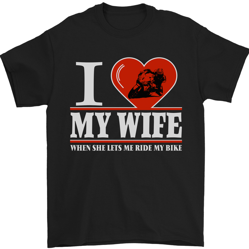 a black t - shirt that says i love my wife