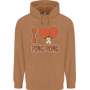 I Love Ping Pong Mens 80% Cotton Hoodie Caramel Latte