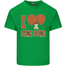 I Love Ping Pong Mens Cotton T-Shirt Tee Top Irish Green