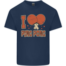 I Love Ping Pong Mens Cotton T-Shirt Tee Top Navy Blue