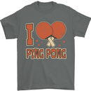 I Love Ping Pong Mens T-Shirt 100% Cotton Charcoal